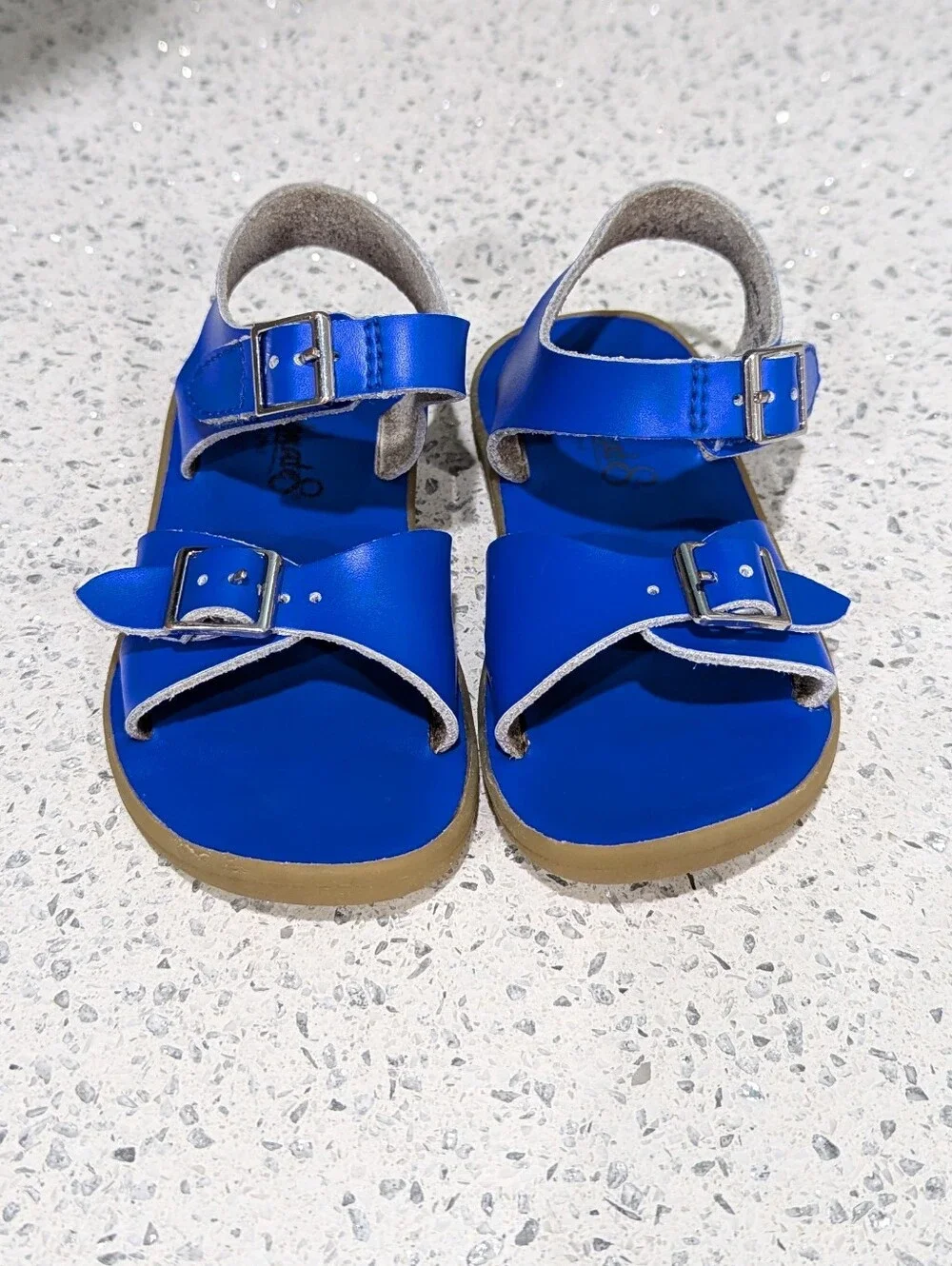 Footmates Kids Tide Saltwater Sandal Adjustable Blue Leather Toddler Girls Sz 8